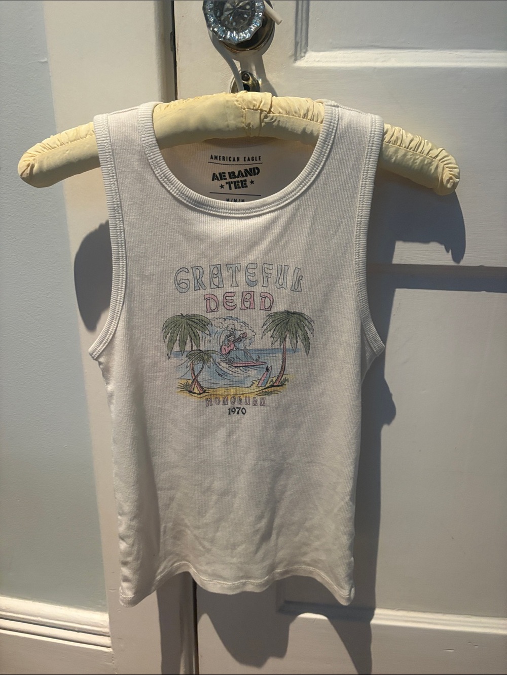American Eagle Outfitters White Grateful Dead Graphic Tank